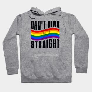 Pickleball Pride Can't Dink Straight Pride Flag Hoodie